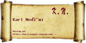 Karl Noémi névjegykártya